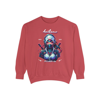 AniGame “Future Kunoichi” Unisex Garment-Dyed Sweatshirt
