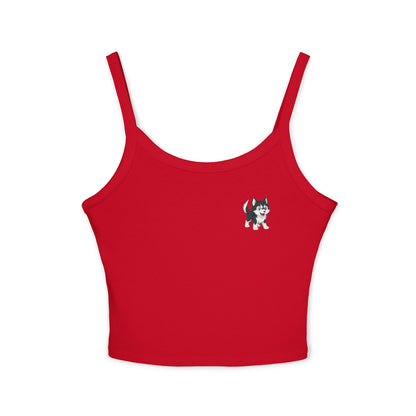 Cute Husky Graphic Women's Tank Top - Summer Fashion, Dog Lover Gift, Casual Wear, Beach Outfit, Everyday Comfort