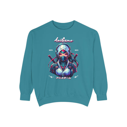 AniGame “Future Kunoichi” Unisex Garment-Dyed Sweatshirt
