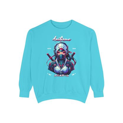 AniGame “Future Kunoichi” Unisex Garment-Dyed Sweatshirt