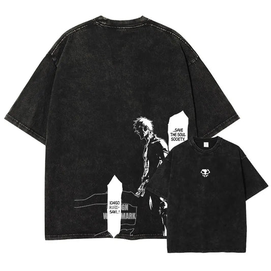 Bleach ~ Premium Vintage Washed Character T-Shirts (BLACK)